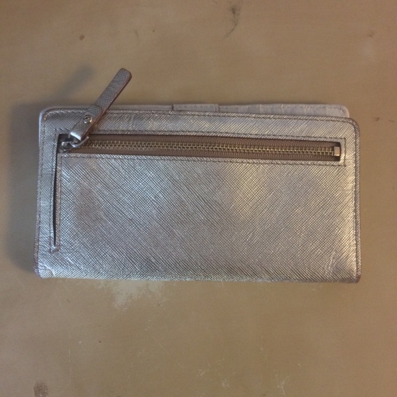 Kate Spade bi-fold Wallet Metallic Gold Leather - Picture 3 of 8